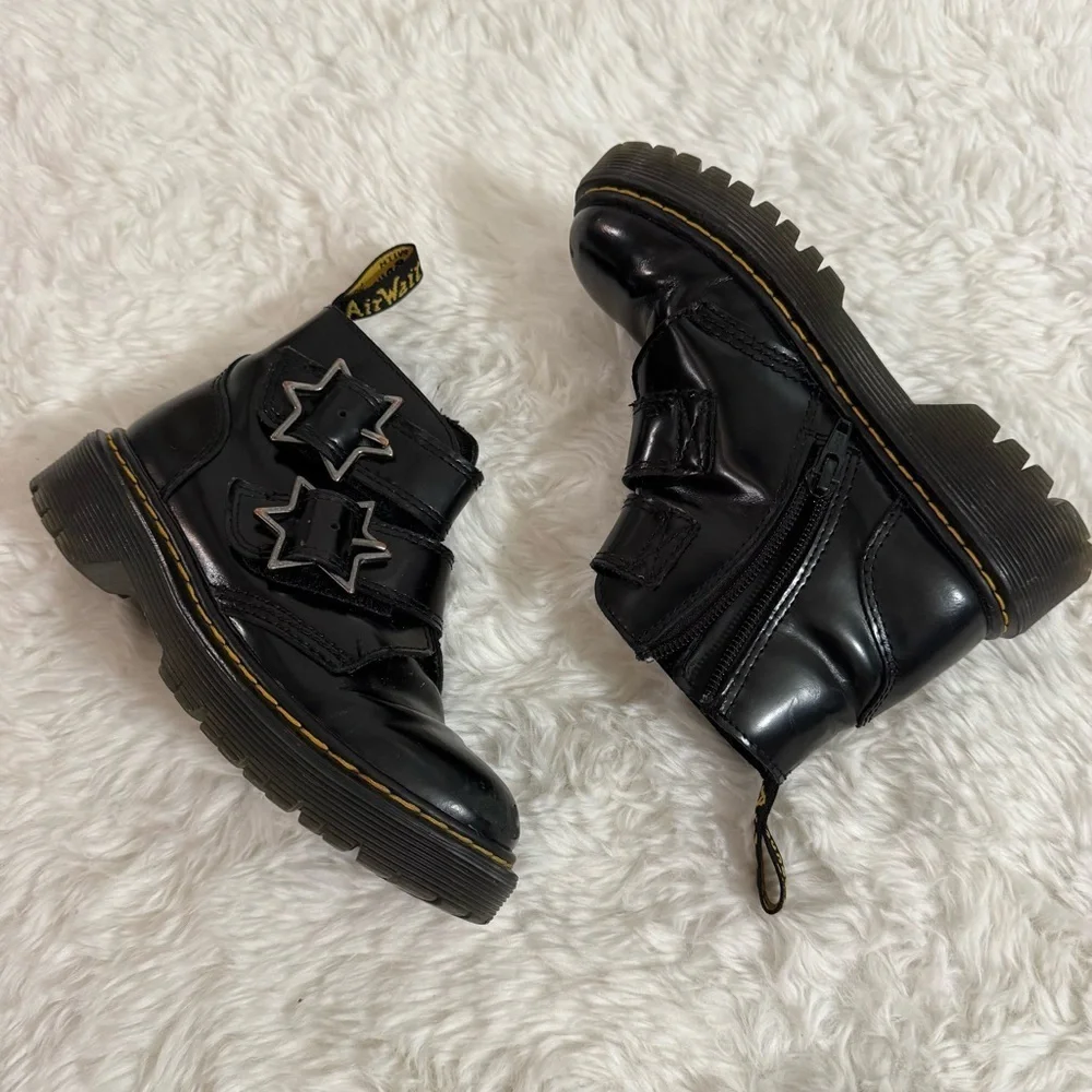 Dr. Martens Black Devon Bex Leather Ankle Boots Size 13